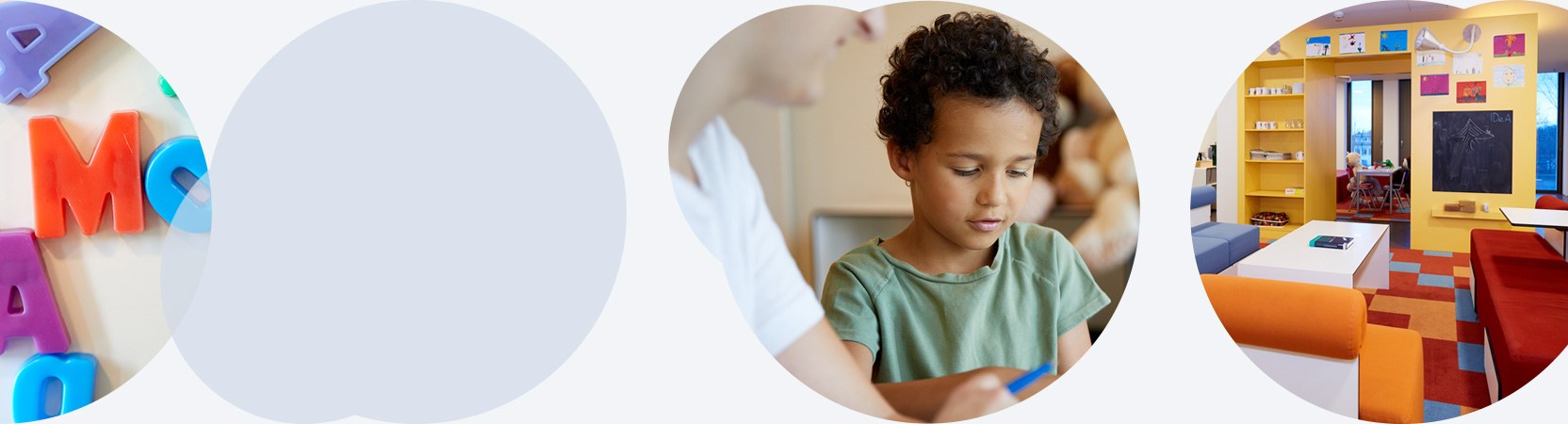 Schmuckbild: Banner mit Kind und einem Ausschnitt in den IDeA-Wartebereich