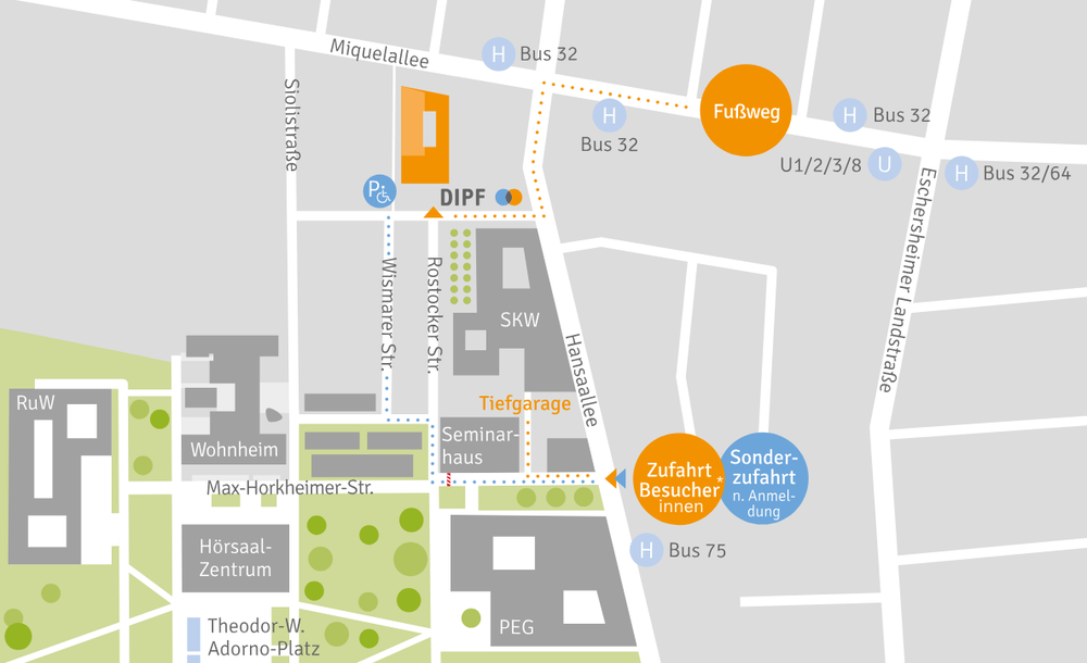 DIPF-Lageplan, Campus Westend, Frankfurt am Main