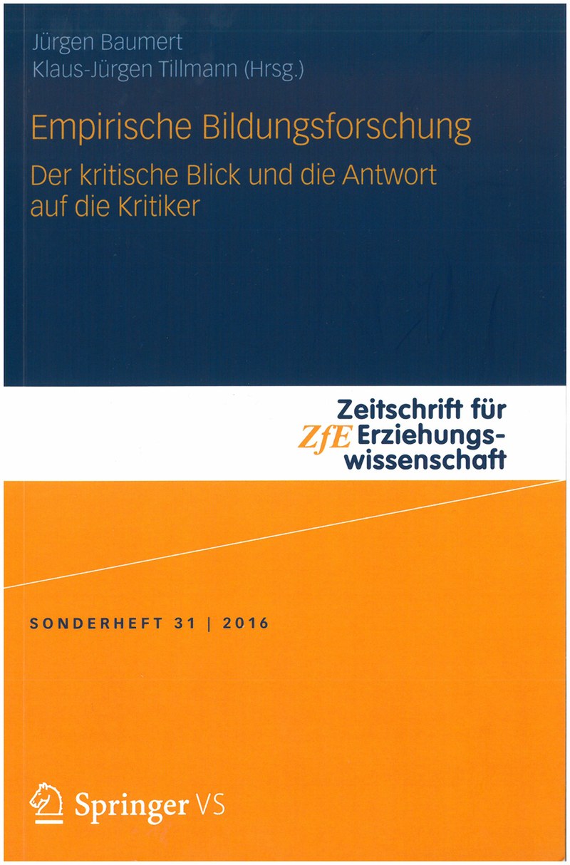 Cover des Sonderheftes der Zeitschrift für Erziehungswissenschaft zur empirischen Bildungsforschung 31-2016