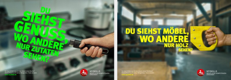 Plakatwerbung für den MYSKILLS-Test