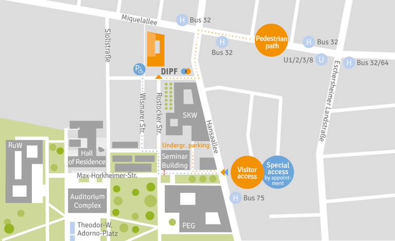map, DIPF, university campus westend, Frankfurt am Main